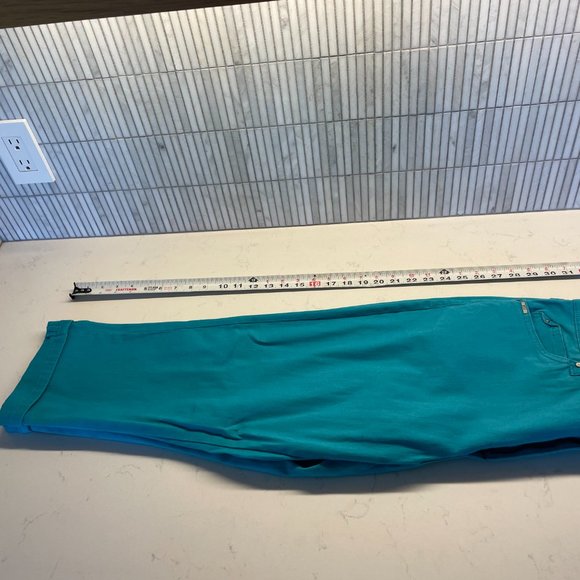 FDJ, French Dressing Jeans, Mid Rise Capri Olivia Jeans in Aqua Green, Size 12‎ - Picture 3 of 9